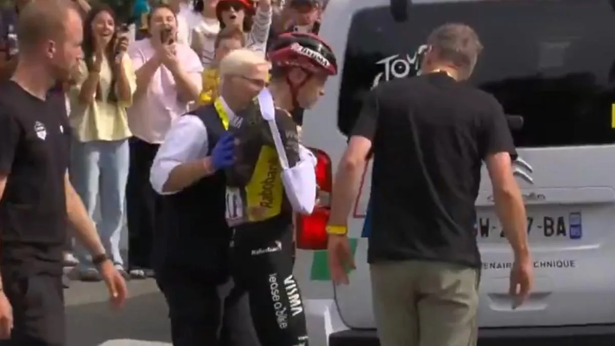 Vingegaard suffers a hard fall and withdraws from the Tour