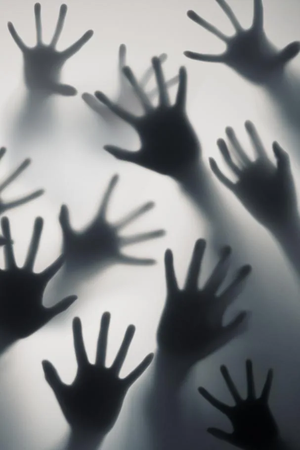 Mysterious hands in an artistic composition