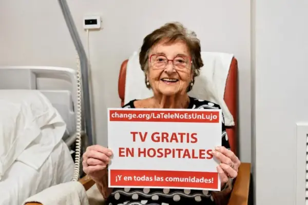 A 94-year-old woman admitted requests free television in all hospitals
