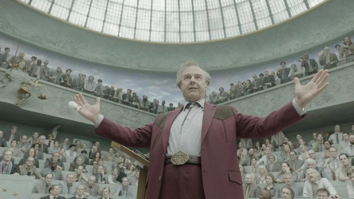 Tom Cruise appears twenty years older to portray the most powerful man in the world