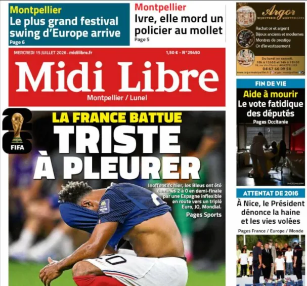 Portada de 'Midi Libre' 