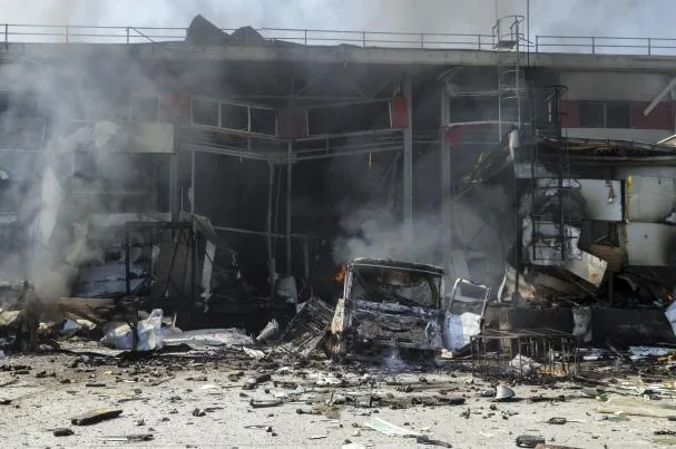A Russian drone hit a postal terminal on the outskirts of Kharkiv, Ukraine, on August 2, 2026, amid the ongoing Russian invasion.