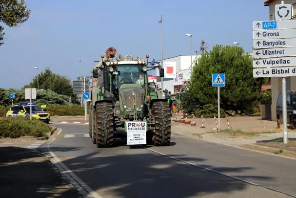 A truck participates in the demonstration for safer roads