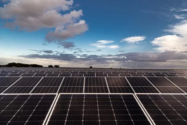 Solar panels, in a stock image.