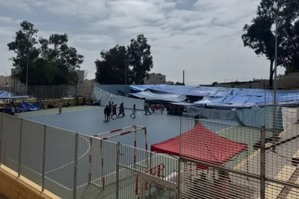 A plastic roof created by neighbors to protect neglected migrant girls in Ceuta