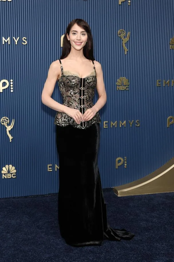Actress Caylee Cowan arriving at the red carpet of the 78th edition of the 2026 Emmy Awards