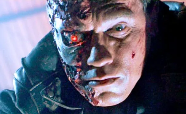 Frame from the movie 'Terminator 2: Judgment Day,' directed by James Cameron and starring Arnold Schwarzenegger.