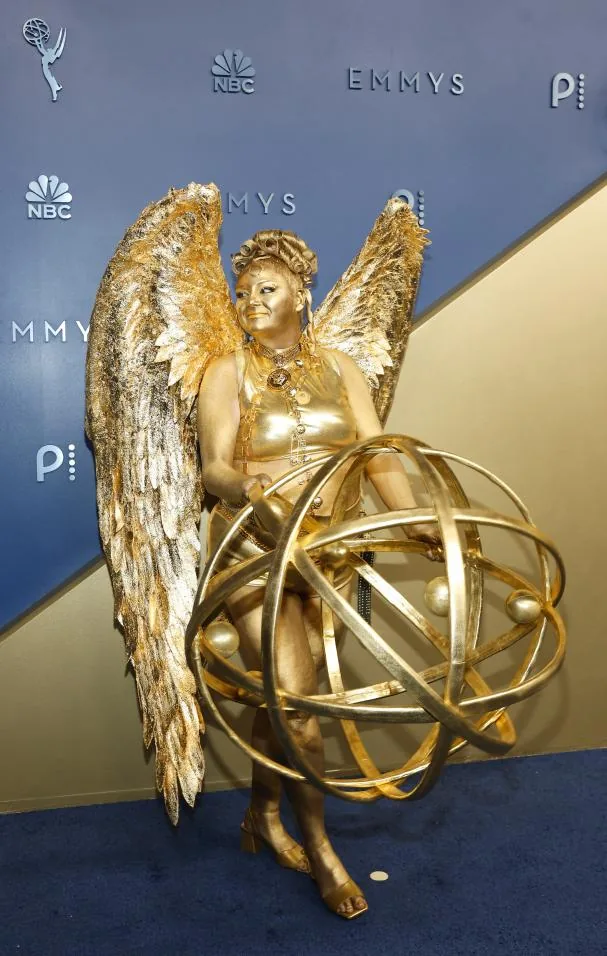 Comedian Megan Stalter arriving at the red carpet of the 78th edition of the 2026 Emmy Awards