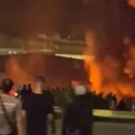 A fire in the Naves del Tarajal settlement burns down about 40 immigrant shacks