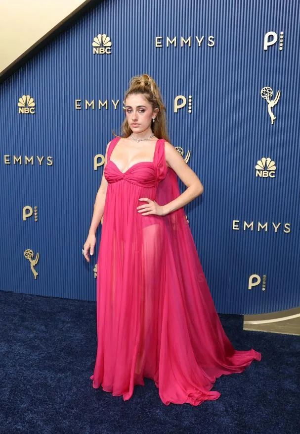 Actress Rachel Sennotta arriving at the red carpet of the 78th edition of the 2026 Emmy Awards