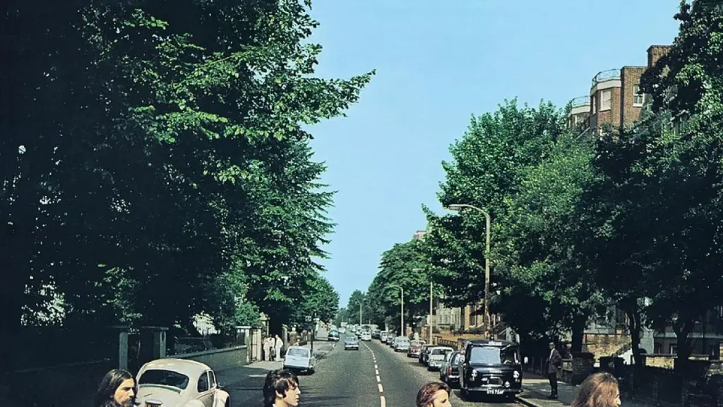 The background of the Abbey Road zebra crossing