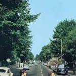 The background of the Abbey Road zebra crossing