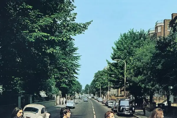 The background of the Abbey Road zebra crossing