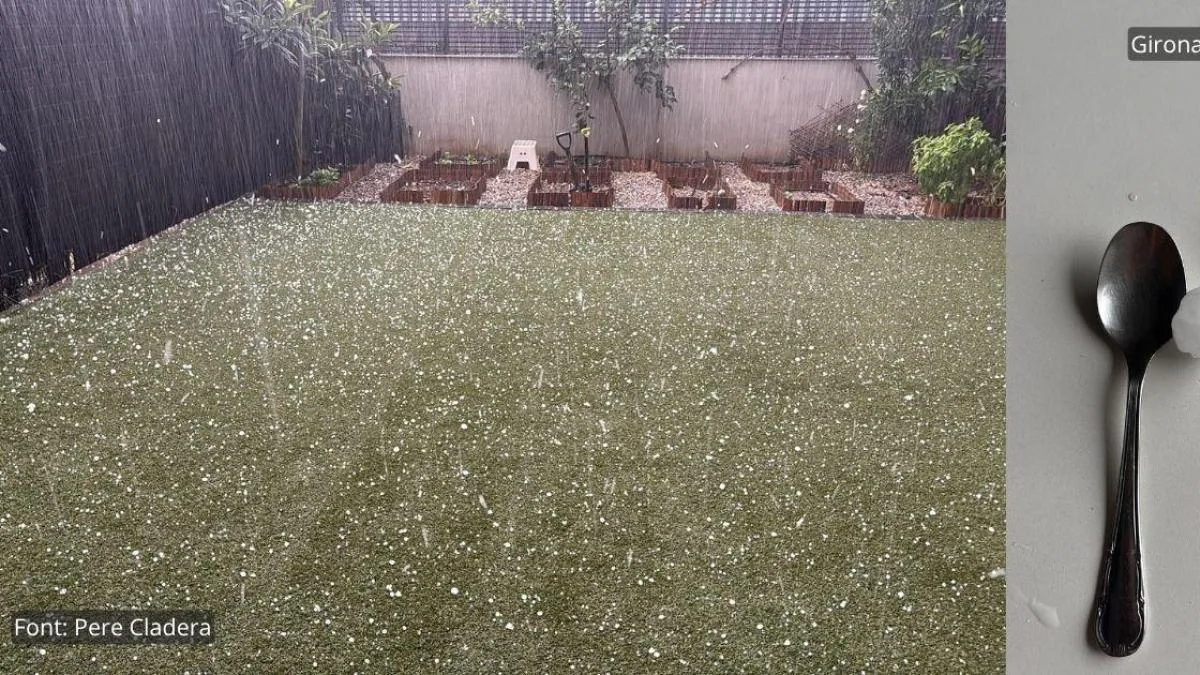 The heavy rains are already falling in Catalonia and leaving a strong hailstorm in Girona