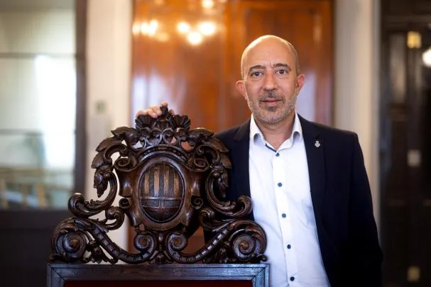 The mayor of Manresa, at the town hall headquarters