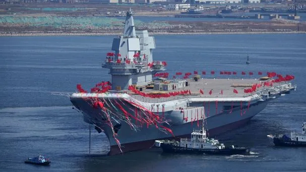 Launching ceremony of a Chinese 001A-class aircraft carrier, in 2017