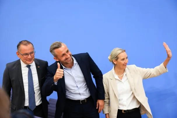 The AfD leaders after their victory in the state of Saxony-Anhalt