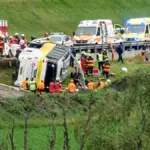 Several dead and injured as a bus with 48 Dutch tourists overturns in the Swiss Alps
